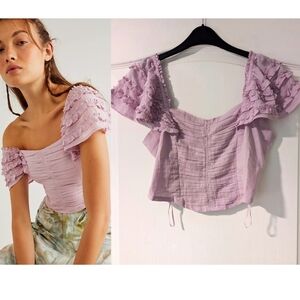 NWT Free People | Thank You Very Sweetly Top In Blush Lilac (XS)